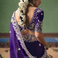 Bindiya Fancy Tissue Zari Embroidered Saree In Blue