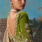 Laher Tissue Silk Embroidered Saree In Olive Green