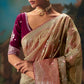 Lekha Tissue Silk Sequence Embroidered Saree In Olive Gold