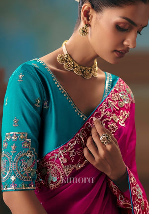 Ravija Tissue Silk Saree In Pink