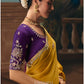Amita Tissue Silk Floral Zari Work Saree In Yellow