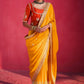 Urwashi Natural Silk Handcrafted Saree in Mustard yellow