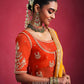 Urwashi Natural Silk Handcrafted Saree in Mustard yellow