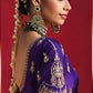Sapphire Natural Crape Handcrafted saree in Blue