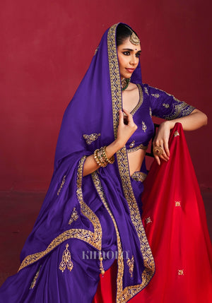Sapphire Natural Crape Handcrafted saree in Blue