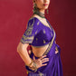 Sapphire Natural Crape Handcrafted saree in Blue