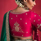 Zeba Chiffon Zari Border Saree in Emerald Green