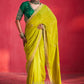 Lavya Pure Organza Khatli Border Saree in Lime Green