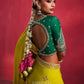Lavya Pure Organza Khatli Border Saree in Lime Green