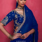 Imperial Viscose Georgette Embellished in Royal Blue