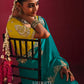 Peehu Soft Silk Embellished Border Saree In Turquoise Green