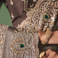 Juhi Fancy Tissue Rich Embroidered Saree In Brown