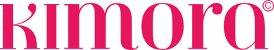 Kimora brand logo in bold pink text on green background