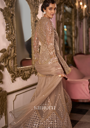 Celina Hand-Crafted Beige Palazzo Set