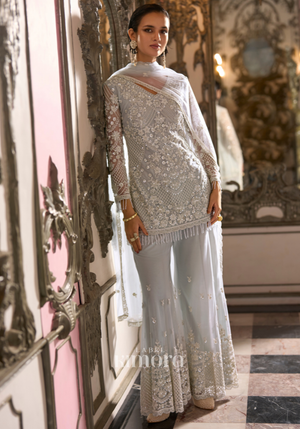 Eva Pearl Net Couture Sharara Set