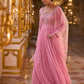 Veloura Georgette Embroidered Anarkali Gown in Blush Pink