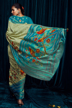 EXQUISITE LIGHT GREEN SAREE