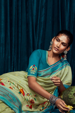 EXQUISITE LIGHT GREEN SAREE