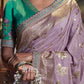 Lavender Pure Dola Silk Saree