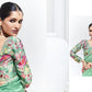 Green Silk Saree with Floral Blouse – A Perfect Blend of Grace & Elegance