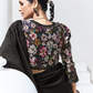 Elegant Black Saree with Floral Embroidered Blouse – Timeless Grace