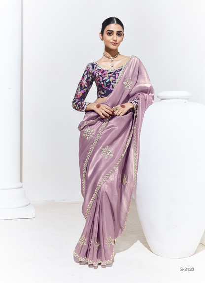 Pink Silk Saree with Embroidered Blouse – A Perfect Blend of Grace & Elegance