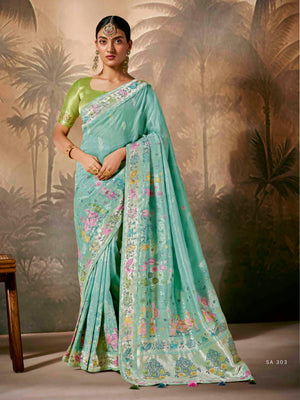 Elegant Sea Green Designer Saree – Perfect for Festive, Party & Wedding Wear