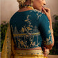 Vibrant Yellow Silk Saree with Teal Embroidered Blouse