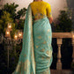 Elegant Green Silk Saree with Contrast Yellow Blouse