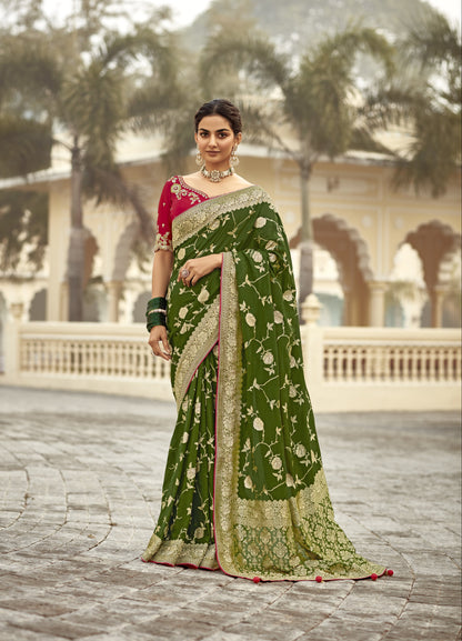 Regal Green Silk Saree – A Timeless Classic