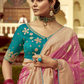 Pink Banarasi Silk Saree with Gold Zari Weaving