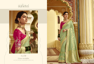 Ethereal Mint Green Silk Saree – A Graceful Heritage