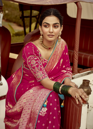 Bold & Beautiful Pink Banarasi Saree – A Classic Statement