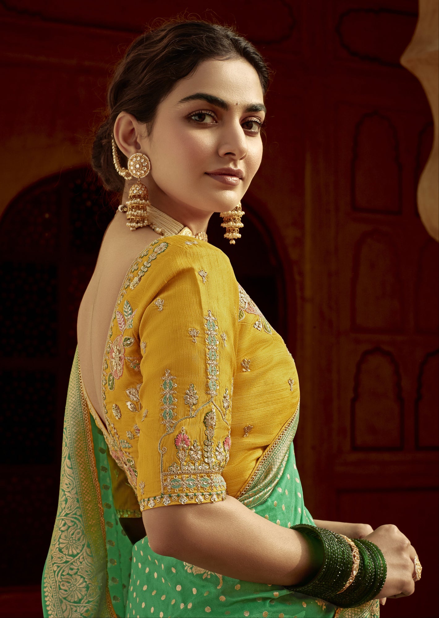 Green Banarasi Silk Saree