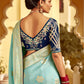 Sky Blue Banarasi Silk Saree with Zari Weaving