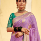 Lavender Banarasi Silk Saree with Zari Weaving