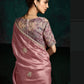 Graceful Pink Pure Tissue Silk Saree with Sequins & Thread Embroidered Butti Work