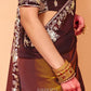 Meera Tissue Georgette Saree in Golden Brown