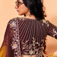 Meera Tissue Georgette Saree in Golden Brown