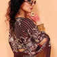 Meera Tissue Georgette Saree in Golden Brown