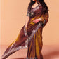 Meera Tissue Georgette Saree in Golden Brown