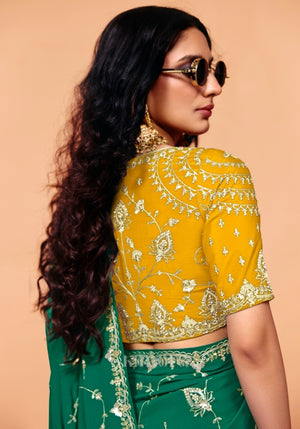 Vanya Natural Crepe Saree in Green