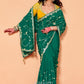 Vanya Natural Crepe Saree in Green