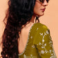 Olive Green Blouse with Contemporary Paisley Print Design, Designer Blouse for Mehendi and Festive Sarees