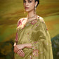 Olive green Pure Silk Saree