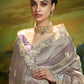 Graceful Gray Saree with Purple Blouse