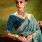 Dark Green Fancy Embroidery Saree with Handwork