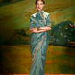 Dark Green Fancy Embroidery Saree with Handwork