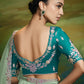 Elegant Sea Green Pure Tissue Silk Saree with Floral Embroidery