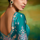 Elegant Sea Green Pure Tissue Silk Saree with Floral Embroidery